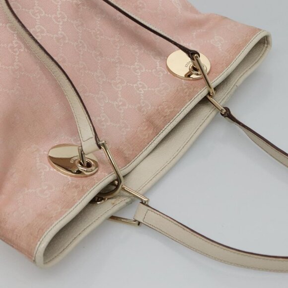 GUCCI GG Canvas Tote Bag Gold Pink 120836 Auth am7877 - Picture 6 of 14